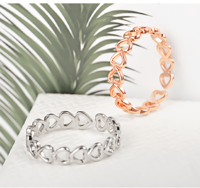 빈 하트 줄줄이 반지