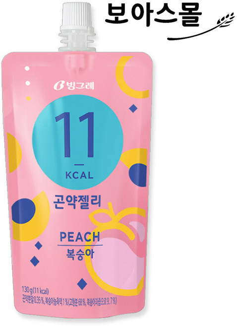 빙그레 곤약젤리 복숭아, 130g, 15개