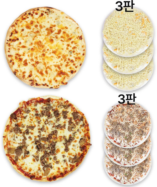 리얼 씬피자 고르곤졸라3+불고기3, 245g, 6개