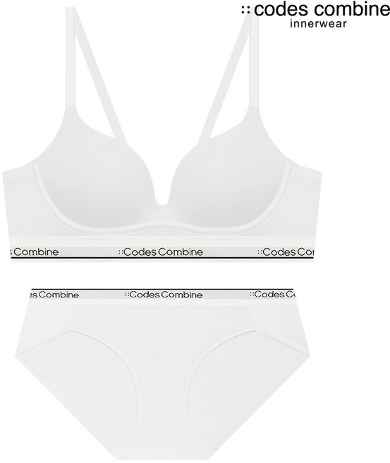 모달 볼륨일체형 노와이어 팬티 세트_화이트