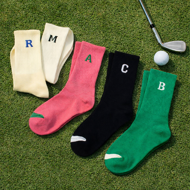 [5켤레 1세트] 여성 골프양말 운동 스포츠 면양말 러닝 등산 필드 중목 장목