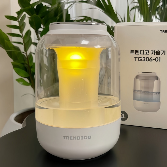 트렌디고 초음파 가정용 미니 가습기 사무실 탁상용 미니가습기 무드등 무선 휴대용 통세척, 화이트, 화이트, 단품