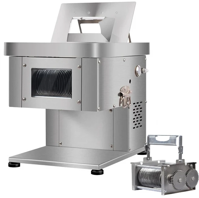 상업용 고기 슬라이서 스테인리스 스틸 고기 절단기 전기 고기 슬라이서 채소 돼지고기 양고기용, 02 3.5mm, 01 220V