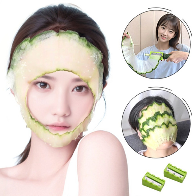 이숍 오이마사지 채칼 오이팩칼, 2개, 그린