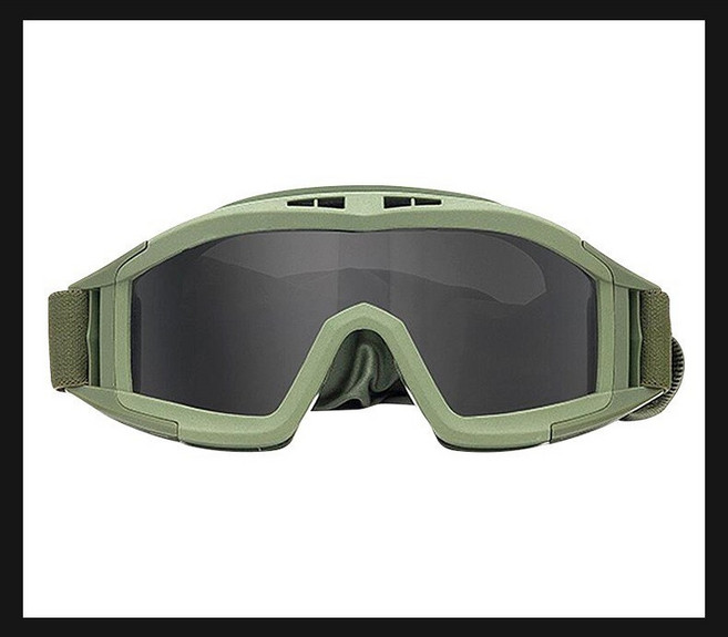 戶外沙漠蝗蟲軍迷戶外騎行護目鏡 防衝擊運動男女通用騎行護目鏡, 1個, 沙漠蝗蟲風鏡+軍綠色框單支