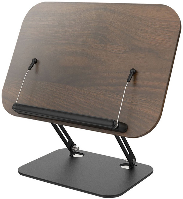 독서대 높이각도조절 접이식휴 대용책거치대 겸 노트북 받침대, 짙은 색
