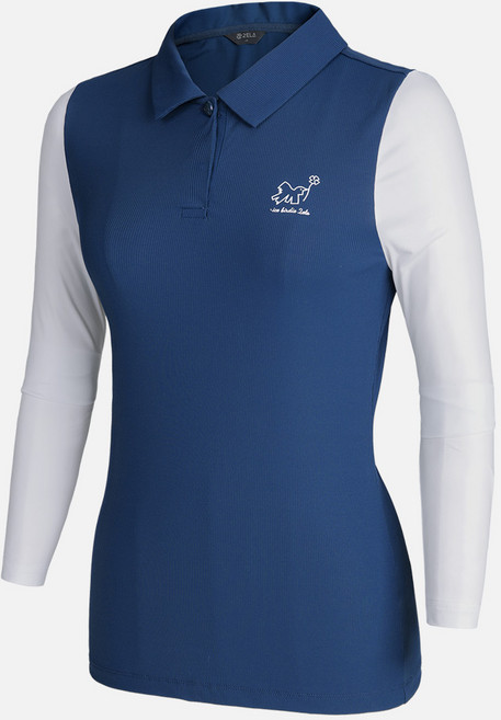 [투엘라] 여성 긴팔 카라 티셔츠_러블리샷 냉감 골지 원단 골프 아웃도어 카라티