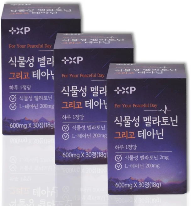 식물성 멜라토닌 그리고 테아닌 수면 안정 편안 꿀잠, 3박스, 30정 - 쿠팡