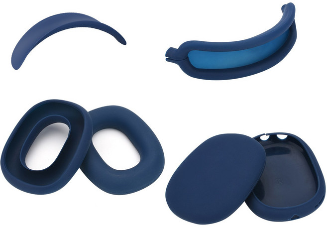 투에이비 에어팟 맥스 호환 4in1 커버 케이스 SET, 네이비 SET