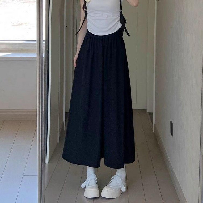 冰絲涼感寬褲 高腰寬鬆顯瘦