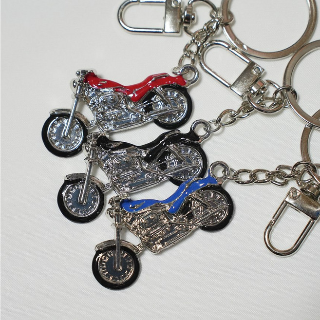 오토바이 바이크 키링 열쇠고리, 1개, 블랙