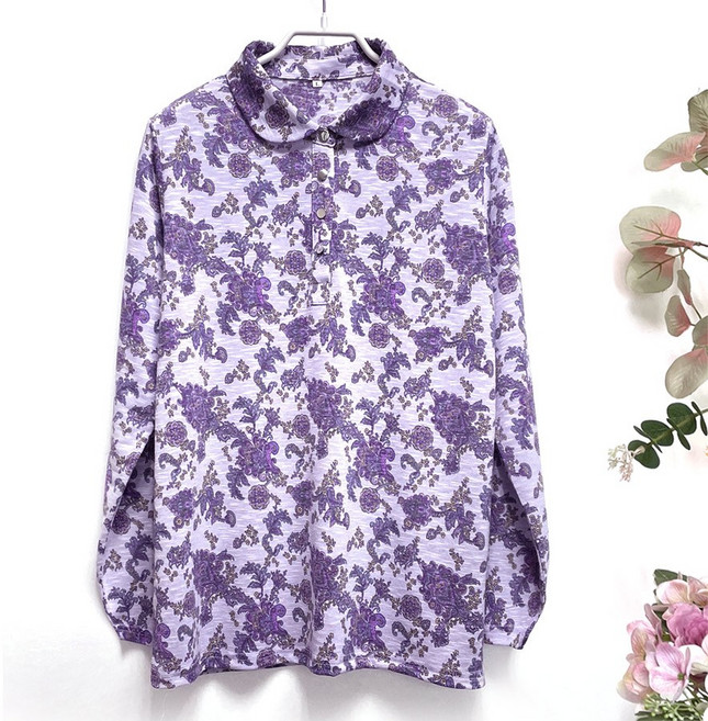 국민할매 국내생산 엄마옷 할머니옷 춘추 심플한 슬라브 페이즐 긴팔 카라티셔츠[LB-K03] 봄 가을 간절기 요양원옷