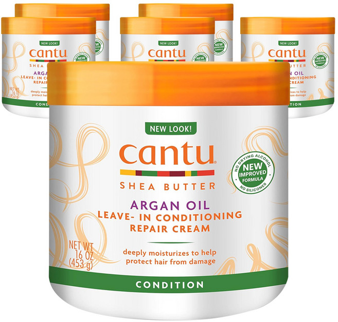 Cantu 아르간 오일 리브-인 컨디셔닝 리페어 크림, 453g, 6개