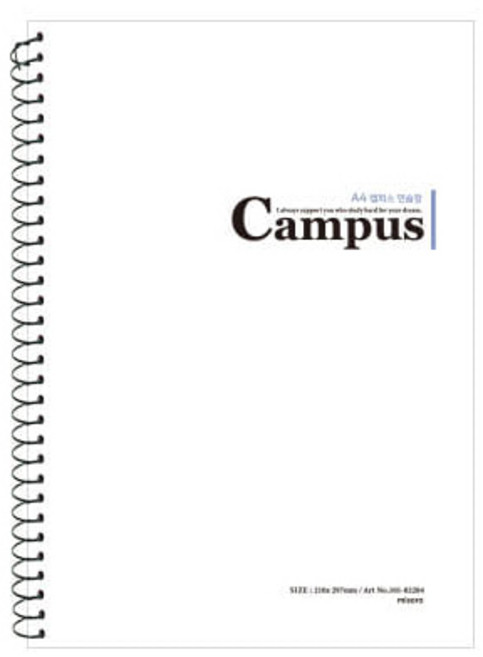 A4 스프링 연습장 4종 60매, 화이트