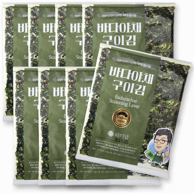금복식품 전장 조미김 바다야채구이김 5매 8봉 40매, 8개