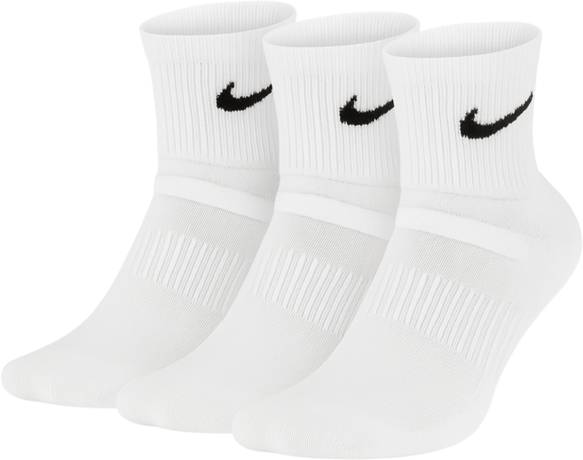 나이키 에브리데이 쿠션 중목삭스 SX7667-100 3켤레 1팩, 화이트, 1세트