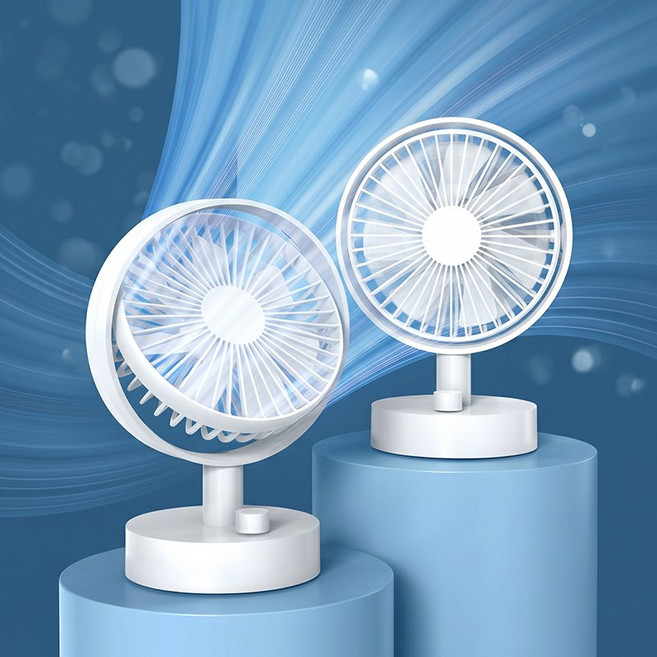 Veralool 무선 탁상용 미니 선풍기 무소음 BLDC 자동회전 대풍량 USB 충전 대용량 배터리 4000mAh 서큘레이터, 화이트, F4