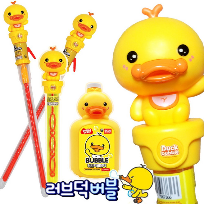 러브덕 스틱버블 3종모음전 오리 왕스틱버블 버블액, 1개, 28cm