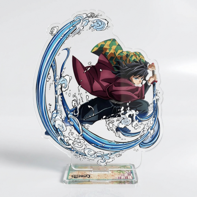 귀멸의칼날 아크릴 스탠드 대형 피규어 키링 굿즈 세트, 기유