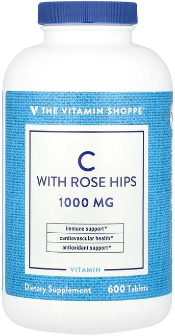 The Vitamin Shoppe 비타민C 로즈힙 함유 600정 Shoppe (더 비타민 샵), 1개 - 쿠팡
