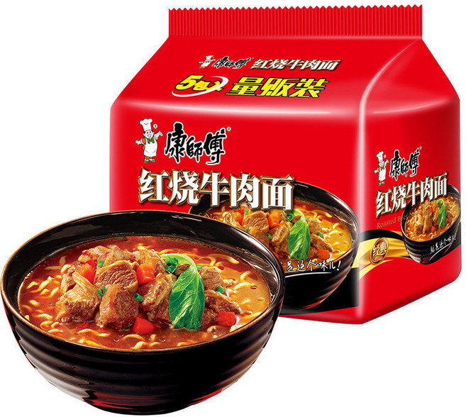 <자매중국식품> kangshifu hongshaoniuroumian 캉스푸라면 홍소우육면 훙쏘우뉴러우맨 104gx5봉