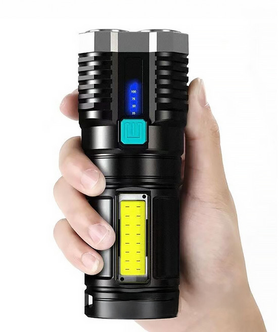 손전등 충전식 후레쉬 고휘도 휴대용 led 라이트, 1개