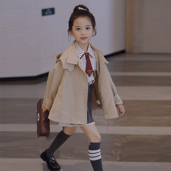 루비키즈 여아 주니어 봄 가을 간절기 트렌치 코트 F112
