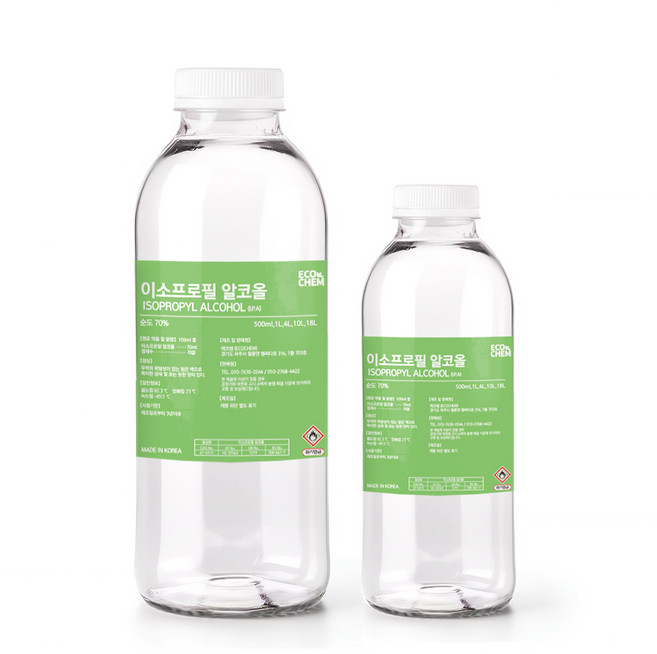 이소프로필알코올 IPA 70% 방역 소독 세척 알콜 500ml, 1개