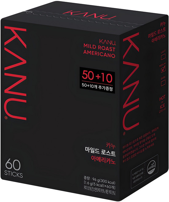 카누 마일드 로스트 아메리카노 원두커피믹스, 1.6g, 60개입, 1개
