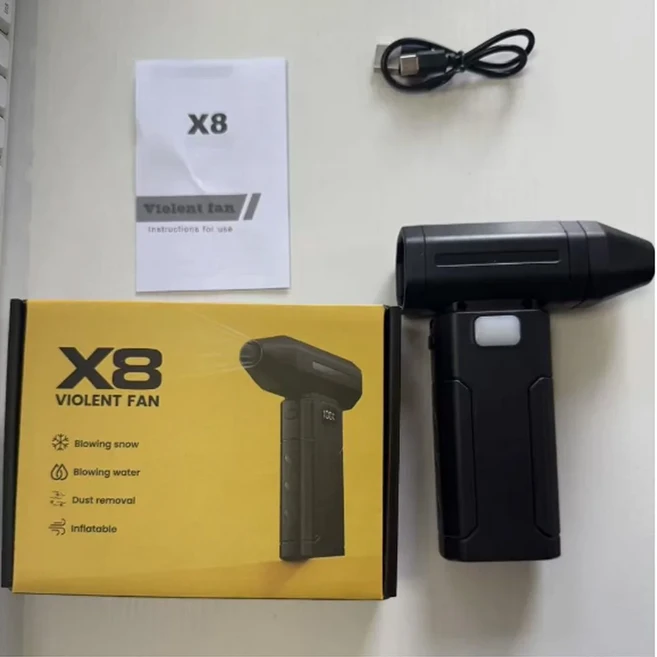 X8 브러시리스 터보 제트 팬 블로워 100000RPM 강력 전기 에어 진공 먼지 청소기 휴대용, 01 black