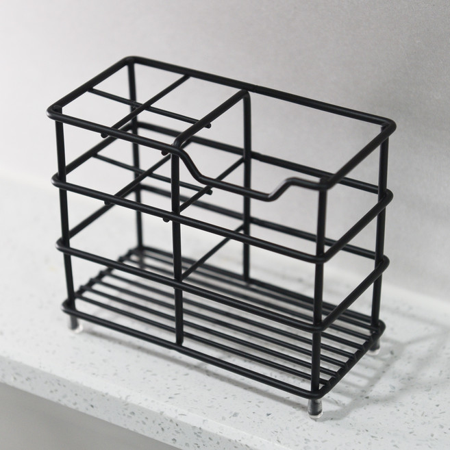 베네피센트 스텐 칫솔꽂이 욕실 화장실 칫솔거치대, 블랙, 1개