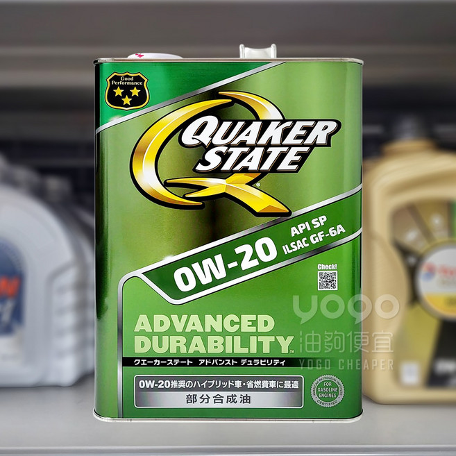 Quaker State 引擎機油 OW-20 部分合成油, 1個, 4L