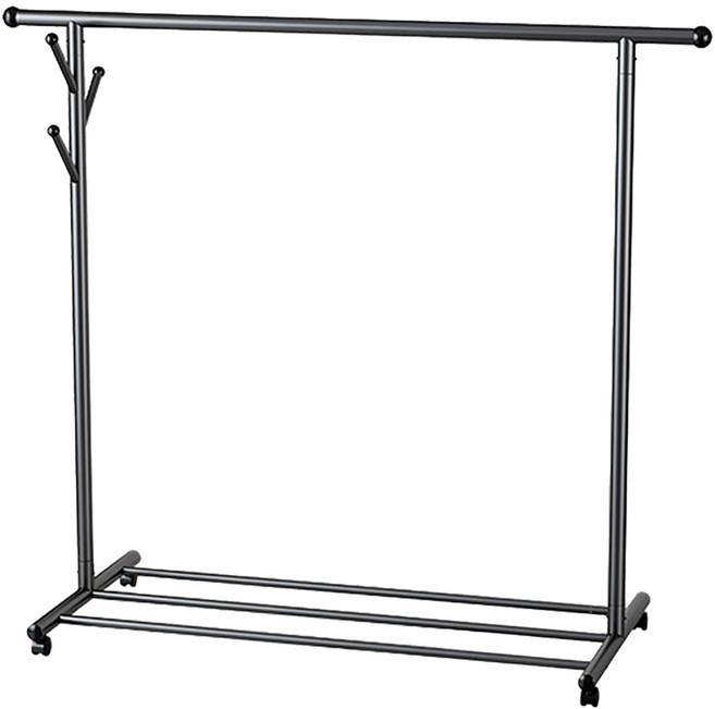 BaiNong 튼튼한 130cm 이동식 스탠드 행거 바퀴달린 원룸 침실 드레스룸 옷걸이 수납 행거, 회색