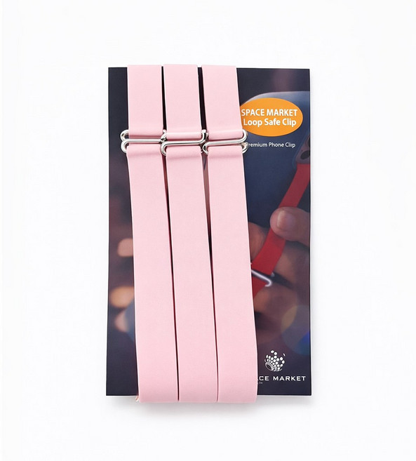 스페이스마켓 s클립형 고탄력 실리콘 스마트폰 세이프 루프 핑거 스트랩, 1개, 핑크3개세트