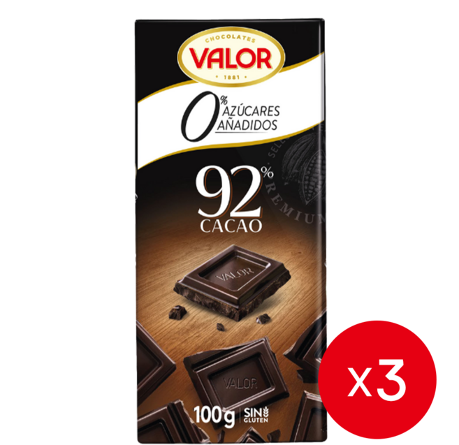발로르 슈가프리 다크초콜릿 92% 100g x 3개
