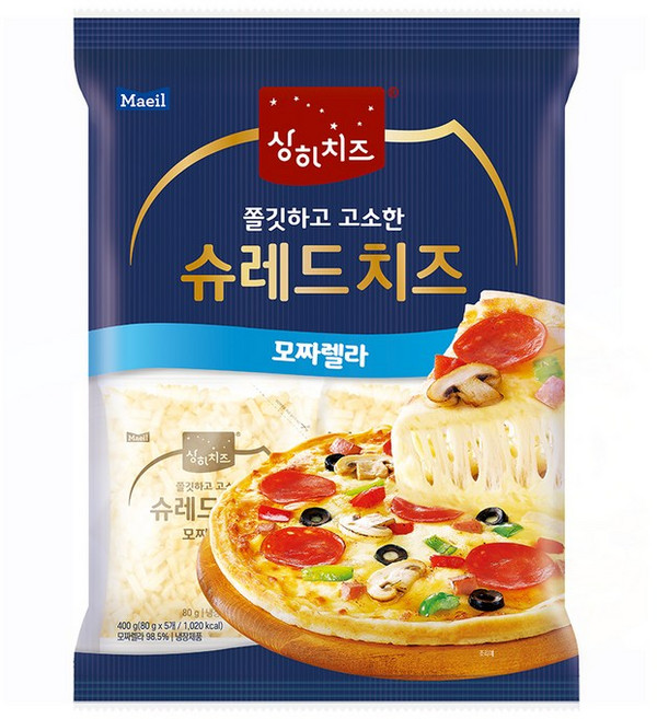 상하치즈 쫄깃하고 고소한 슈레드치즈 모짜렐라, 80g, 5개