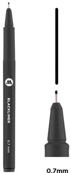 모로토우 블랙라이너 낱자루, 0.7mm, 1개, 1색
