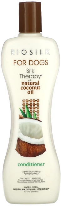 Biosilk 실크 테라피 천연 코코넛오일 컨디셔너 함유 반려견용 355ml(12fl oz), Biosilk실크테라피천연코코넛오일컨디셔너함유반려견용3, 1개, 355ml - 쿠팡