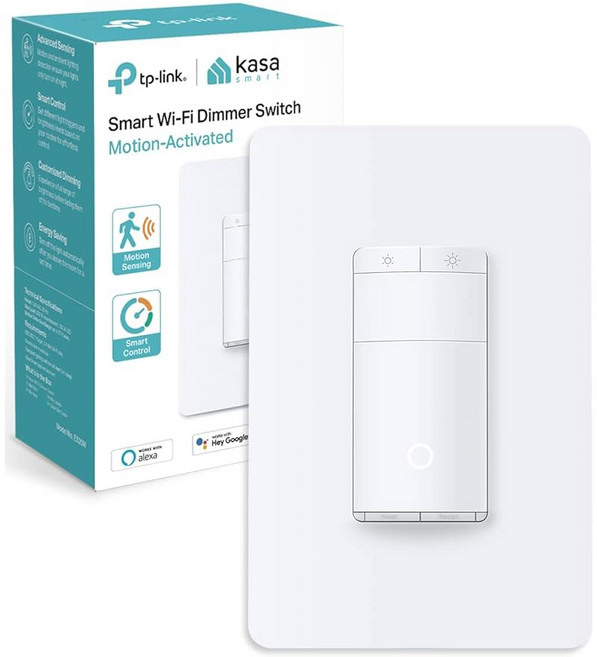 카사 스마트 WiFi 모션 센서 스위치 단극 중립 와이어 2.4GHz Wi-Fi 라이트 알렉사 및 홈과 호환 UL 인증 허브 필요 없음(KS200M) 화이트, Motion Sensor + Dimmer, 2-Pack