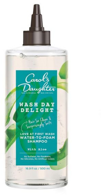 L'Oreal Paris 캐롤스 도터 워시 데이 딜라이트 러브 앳 퍼스트 투 폼 무설페이트 샴푸 알로에와 미셀라 워터 함유 파라벤과 실리콘 무첨가 곱슬곱슬한 머리용 16.9액량, 1개, 500ml