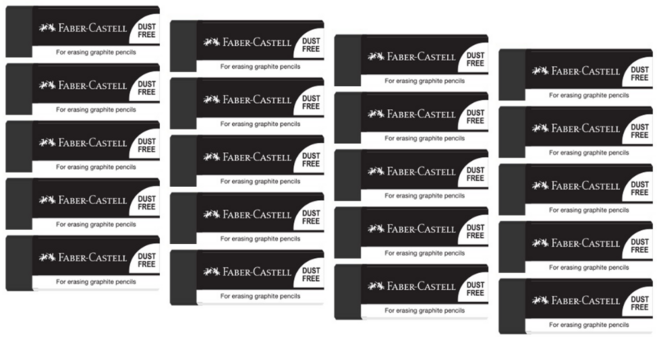 파버카스텔 더스트프리 지우개 대 187266, 블랙, 20개
