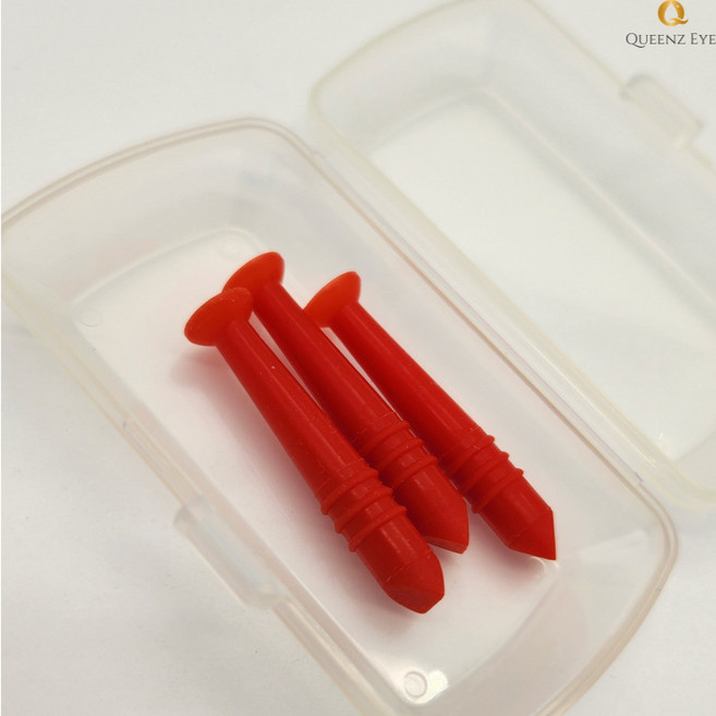 퀸즈아이 하드렌즈 드림렌즈 흡입봉 실리콘석션, 3개, 빨강