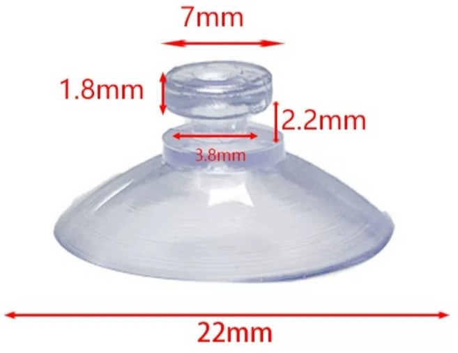 22mm 투명 큐방 흡착판 강력 고정 소형 흡착고리 유리창 차량용 12개입 장애인표식 장애인표지 아파트표식 아파트표지 앞유리부착, 1세트
