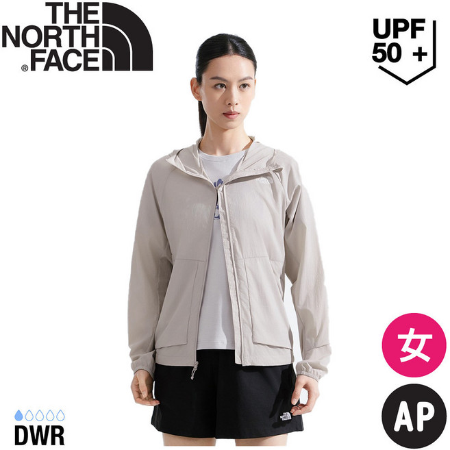 The North Face 女 透氣防潑防風連帽外套 UPF 50+ 防曬 防風 防潑水