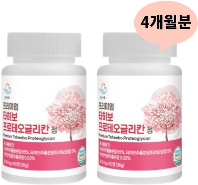 [1+1] 순수한줌 프리미엄 타히보 프로테오글리칸 정 600mg x 60정 (4개월분), 2개