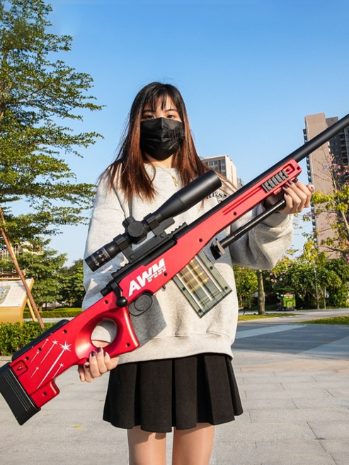 대형 awm 애땁 탄피배출 너프건 배그 키덜트 소프트건 서바이벌, 오버사이즈 98K 골드 길이 130cm, 1개