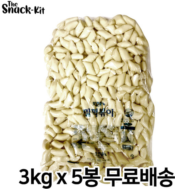 맛찬들 백미 밀떡볶이 밀못난이 3kg (무료배송) 밀떡 떡볶이떡, 5개