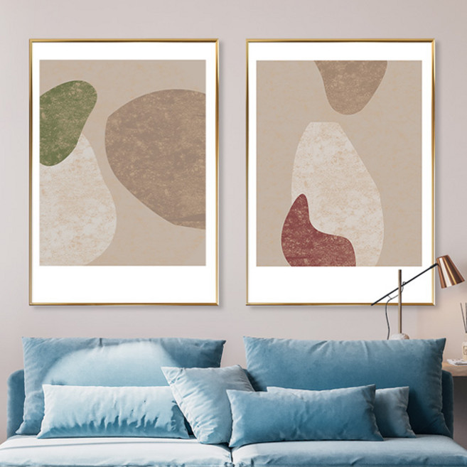 북유럽 인테리어 액자 포스터 거실대형액자 모던 일러스트포스터, 04번 심플 레이스, 무광골드