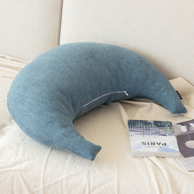 LINU 리누 뉴문쿠션 카치온 반달쿠션, 오션블루