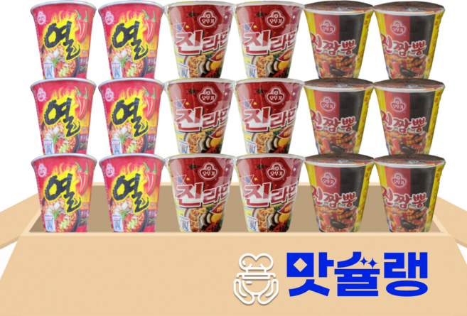 오뚜기 진짬뽕 소컵 6p + 열라면 소컵 6p + 진라면 매운맛 소컵 6p, 1개